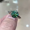 Wedding Rings Green Ring Delivery GRA Certificate Black Card S925 Silver 2-5 Carat Luxury Rings Women Birthday Gift Jewelry231118