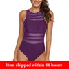 정장 섹시한 수영복 검은 메쉬 수영복 여성 하이 넥 여름 비치웨어 수영복 48 시간 이내에 배송됩니다 230419