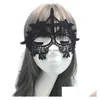 Máscaras de festa Atacado Black Y Lace Masquerade Máscara para Carnaval Halloween Metade Face Ball Party Máscaras Festivas Suprimentos Drop Delivery Ho Dhyka