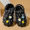 Children's Crocs Summer Lychee Two Wear Beach Shoes Bubble Baotou Outdoor Leisure Home Outside Sandals T230420