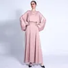 Ubranie etniczne Ramadan Solid Kimono muzułmańska sukienka Kobiety Abaya Khimar Hiżab sukienki Jilbab Dubai Long Robe Belt Eid Islam Kaftan Abayas