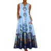 Casual jurken bloemenprint boho casual lange jurk zomerkleding voor dames v-neck sexy off schouder dames jurken plus size maxi jurk 230420