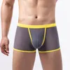 Caleçons Boxers pour hommes Sous-vêtements respirants en résille Sexy Shorts en maille transparente Slips Gay Pouch Panties Swim