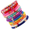 Charm Armband 12 PCS Fashion Clay Armband Miss Stretchy Summer Beach Jewelry Polymer Elastic