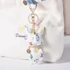 Fox Keychains Key Rings Holder for Women، Cute Brown Flower PU Leather Car Keys، Fashion Design Bag Chains Jewelry Accessories، Cartoon Animal Pendants Charms Gift