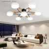 Ceiling Lights Nordic Style Living Room Ceiling Chandelier Bedroom LED Ceiling Light Kitchen Wooden Chandelier Dining Room Lamp Aisle Lighting Q231120