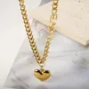 Pendant Necklaces Heart Cuban Chain Necklace For Women Girl Lover Fashion Creative Jewelry Love You Valentine's Day Gift Wholesale