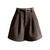 Shorts pour femmes Maillard taille haute en laine polyvalente bottes trapèze pantalons amincissants 2023