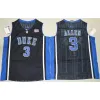 NCAA Pas Cher Hommes # 3 Grayson Allen Jersey 5 Tyus Jones 12 Justise Winslow Bleu Noir Blanc Duke Blue Devils College Basketball Maillots