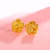 Boucles d'oreilles à tige couleur or pur pour femmes belle fleur boucle d'oreille Brincos Femme Pendientes mariage Bijoux de mariée accessoire Bijoux