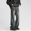 Dżinsy męskie 2023 jesień zima amerykańska High Street Junior spersonalizowane wszechstronne spodni swobodne luźne proste nogi