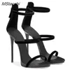 Sandaler Ny plattform Kvinnor Slingback Summer Back Zipper Ankle Strap High Heels Dance Shoes N Band Stiletto 230406