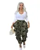 Designer Camo Pants Women Ruffles Pants Spring Summer Camouflage Trousers Fashion Stretchy Loose Pants Streetwear Bulk Wholesale Clothes 9752