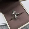 Panthere ring stor för man designer full himmel stjärna blyg leopard smaragdglasögon guld pläterad 18k guld pläterade släta ytstorlekar 6-8 utsökta gåva 013