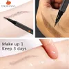 Améliorateurs de sourcils Crayon à sourcils liquide à l'eau Brun foncé Stylo eye-liner à sourcils sauvage naturel Imperméable à l'eau Durable Outils de maquillage pour sourcils à séchage rapide 231120