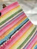 Designer Bag Girl's Raffia Beach Bag flätad halmväska Kvinnors mamma Bag Rainbow Embrodery Straw Tote Bag