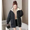 Women's Trench Coats 2023 Winter Hooded Down Cotton Coat Women Parkas Jacket Long Warm Padded Puffer Snow Wear Black Outerwear Female