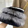 Omuz Rex Tavşan Kış Tek Crossbody Sırt Çantası Gerçek Çanta Cüzdan Doğal Kürk Kürklü Furry Messenger Bagscatlin_fashion_bags