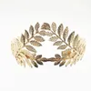 Bröllopshår smycken bladstil fest krona brud tiara vintage brud båge gyllene sliver huvud accessorie hårband 231118