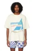 Modne ubrania od projektantów Koszulki Hip-hopowe koszulki Rhude Główna ulica Amerykańskie lato Żeglarstwo Slogan Drukowana koszulka z krótkim rękawem Męskie damskie Luźna odzież uliczna