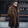 Men's Fur Faux Winter Mens Designer Jackets Warm Windbreaker Long Wool Blends Outerwears Coats Black Brown Thicken Coat M4XL 231120