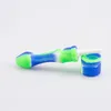 Headshop214 CSYC SI001 Silicone Smoking Pipe Colorful Dab Rig Pipes With Cap 10mm Titanium Quartz Ceramic Nail Smooth Airflow Fit Your Palm