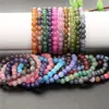 Strand 8mm Gros Dragon Veins Agates Bracelet Pour Femmes Mode Naturel Hommes Bijoux Yoga Guérison Bracelets Stretch