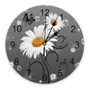 Wall Clocks Yellow Daisy Butterfly Bubble Gray Clock Modern Design Living Room Decoration Mute Watch Home Interior Decor