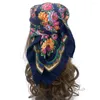 Scarves Retro Head Wraps 2023 Russian Babushka National Square Scarf Floral Printed Boho Women's Headband Flower Bandana