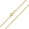 Cadenas Fine Pure 18K Oro amarillo Collar de mujer Cuentas lisas Enlace de cadena 1.1mmW 1.2mmW