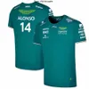 Aston Martin Aramco Cognizant Мужские футболки F1 2023 Официальный официальный Fernando Alonso Team Driver