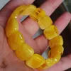 Bangle Natural Baltic Amber Elastic Wide Armband Yellow Beeswax Gemstone Bangle Men Kvinnor Läker smycken Real Ambers Amulet Armband 231118