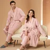 Men's Sleepwear Women Winter Extra Long Warm Flannel Pajama Sets Plus Size Pants Robe Coral Fleece Sleep Tops Men Sleeve