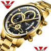 Armbanduhren Quarzuhr Männer Gold Schwarz Herrenuhren Top Marke Luxus Chronograph Sport Armbanduhren Leuchtende Wasserdichte R Dhgarden Otlf4