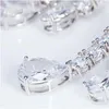 Trendy Lab Diamond Chocker Necklace 925 Sterling Silver Party Wedding Hangers ketting voor vrouwen bruidsbetrokkenheid sieraden