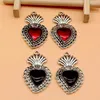 Charms 4pcs Large Enamel Milagro Ex Voto Heart Sacred Religious DIY Christian Necklace Earring Jewelry Accessories