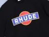 디자이너 패션 의류 티셔츠 힙합 티셔츠 Rhude 남성 프린트 인기 소그룹 심플 스트리트 스타일 커플 트렌드 브랜드 반소매 티셔츠 루즈 스트리트웨어