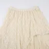 Kjolar sexig transparent oregelbunden lång vintage ruffles lapptäcke lösa spetsar a-line midi kjol kvinnor y2k sommarlov