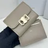 Mini Carteira Designer Mulher Homens Pequena Bolsa Clássico Titular Triomphe Fivela Conjuntos Mens Titulares de Cartão Curto Carteiras de Couro Senhoras Bolsas de Moedas com Caixa