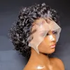 Parrucche Lace s Pixie Cut 99J Colore Spring curl Corto Bob Capelli umani per le donne Natural Black Blonde Jarin 230420