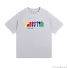 Tees t-shirts Mens Designer Kläder Trapstar Rainbow Handduk Brodery Street Fashion Br Ins Bomull Löst korta ärm Shorts Sports Set Summer