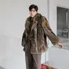 Mäns päls faux vinterkoreansk imitation Raccoon rockar streetwear mink överrock hålla varma kläder stiliga mode casual jackor 231120