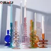 Candle Holders Colorful Glass Vintage Decorative Candlestick Holder Wedding Birthday Home Room Dinner Decoration Flower Vase