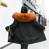 Women s Down Parkas HANZANGL Women Fur Coat Winter Real Raccoon Detachable Liner Long Clothing 12 Color S 4XL 231120