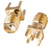 Lighting Accessories 10Pcs SMA Female Jack Male Plug Adapter Solder Edge PCB Straight Right Angle Mount RF Copper Connector Socket273d