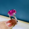 Clusterringen LR506 Solid 18K Gold Nature Red Tourmaline Gemstones 5.8ct voor vrouwen Fine Jewellery Presents the Six Word Admonition