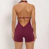 Ensembles actifs Sexy Sporty Combinaison Femmes Sportswear Lycra Gym Set Sport Outfit Dos Nu Fitness Salopette Vêtements Été Vert Rouge Rose