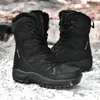 أحذية دافئة الثلج أفخم الرجال الدانتيل أعلى العالي من أعلى الرجال s المقاومة للماء الشتاء المضاد للانزلاق في الكاحل الجيش العمل 231120