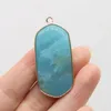 Pendant Necklaces Natural Stone Pendants Various Shape Gold Coating Amazonites For Jewelry Making Diy Women Necklace Earrings Party GiftsPen