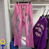 Män s jeans hiphop vintage hellstar casual sweatpants tvättade rosa byxor män kvinnor alla matchar hellstar byxor 231120